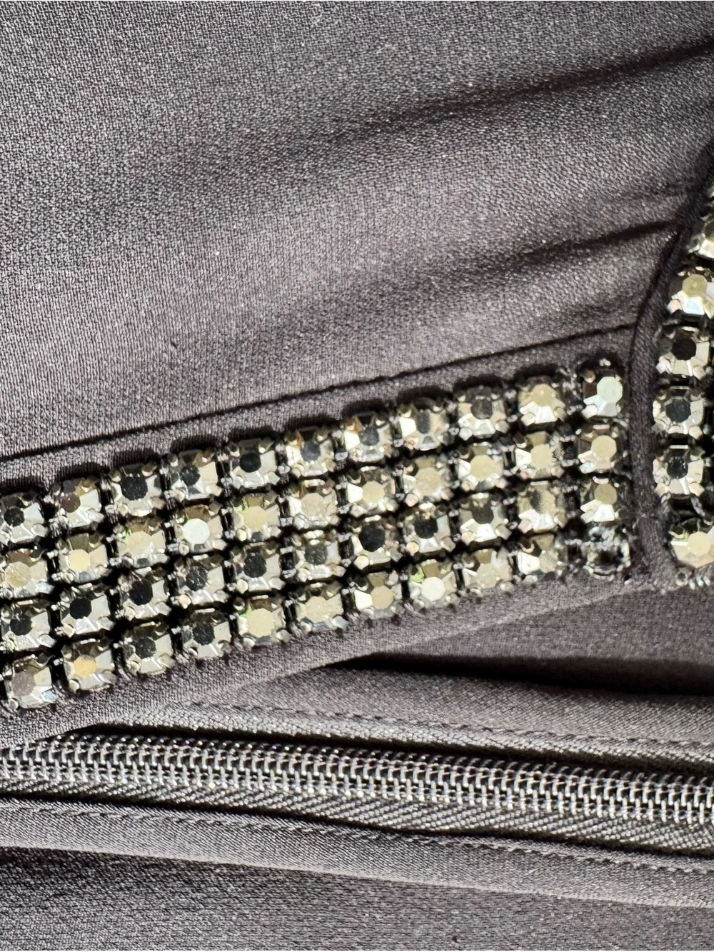 Tory Burch Black Long-Sleeve Maxi Dress with Crystal Trim